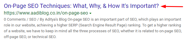 page title should be below 60 characters, that is a on-page seo techniques